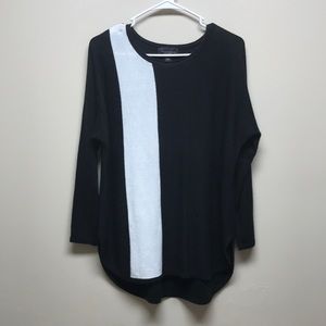 Black Sweater with White Stripe